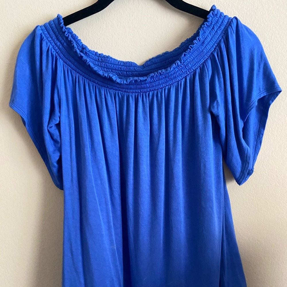 Lily Pulitzer blue off the shoulder top